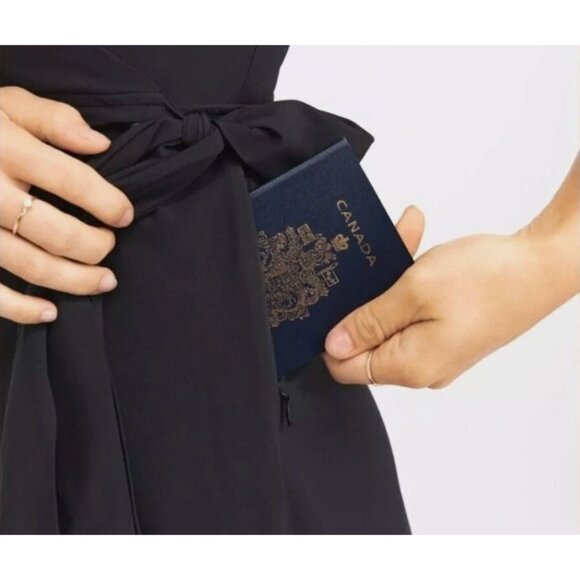 Kosan Dress Womens Navy Blue Wrap Dress Size XL Travel Packable Versatile - Picture 8 of 11